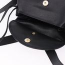 Christian Dior Backpack Leather Black Gold Tone Auth ar14096A-10