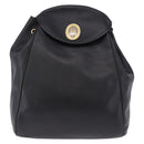 Christian Dior Backpack Leather Black Gold Tone Auth ar14096A-13