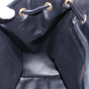 Christian Dior Backpack Leather Black Gold Tone Auth ar14096A-20