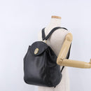 Christian Dior Backpack Leather Black Gold Tone Auth ar14096A-25