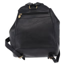 Christian Dior Backpack Leather Black Gold Tone Auth ar14096A-2