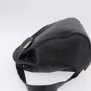 Christian Dior Backpack Leather Black Gold Tone Auth ar14096A-4