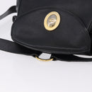Christian Dior Backpack Leather Black Gold Tone Auth ar14096A-6