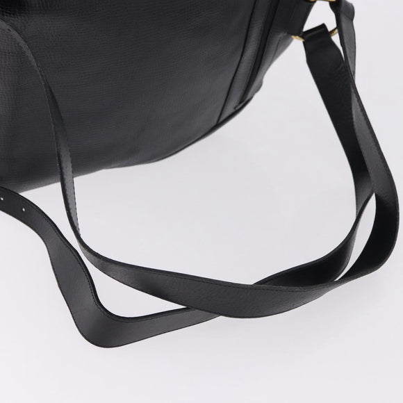 Christian Dior Backpack Leather Black Gold Tone Auth ar14096A
