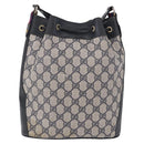 GUCCI GG Supreme Shoulder Bag PVC Leather Navy Gold Tone 41 02 034 Auth ar14100-4