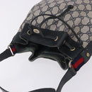 GUCCI GG Supreme Shoulder Bag PVC Leather Navy Gold Tone 41 02 034 Auth ar14100-7