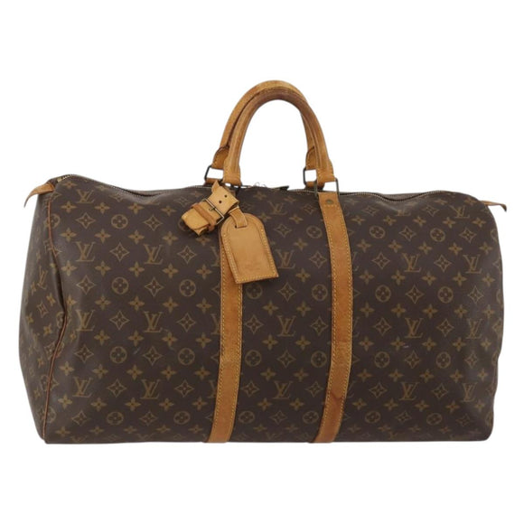 LOUIS VUITTON Monogram Keepall 55 Boston Bag M41424 LV Auth ar14101