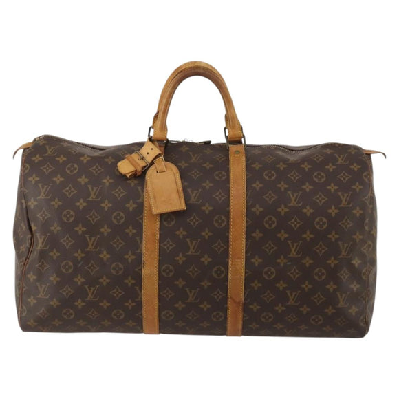 LOUIS VUITTON Monogram Keepall 55 Boston Bag M41424 LV Auth ar14101