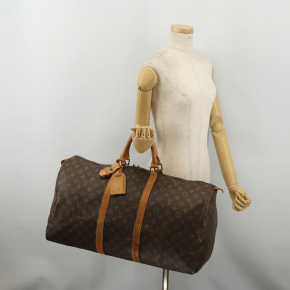LOUIS VUITTON Monogram Keepall 55 Boston Bag M41424 LV Auth ar14101