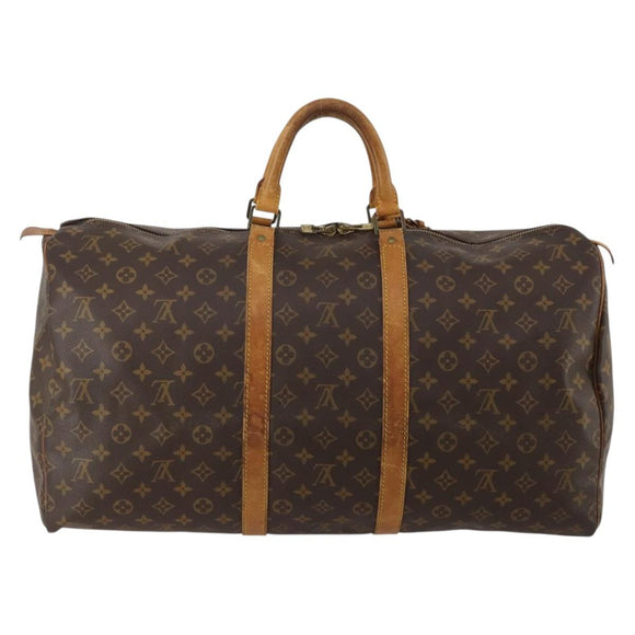 LOUIS VUITTON Monogram Keepall 55 Boston Bag M41424 LV Auth ar14101