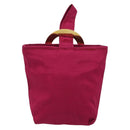 CELINE Circle Pouch Nylon Pink Gold Tone Auth ar14102-3