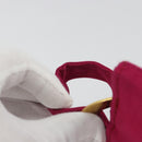 CELINE Circle Pouch Nylon Pink Gold Tone Auth ar14102-8