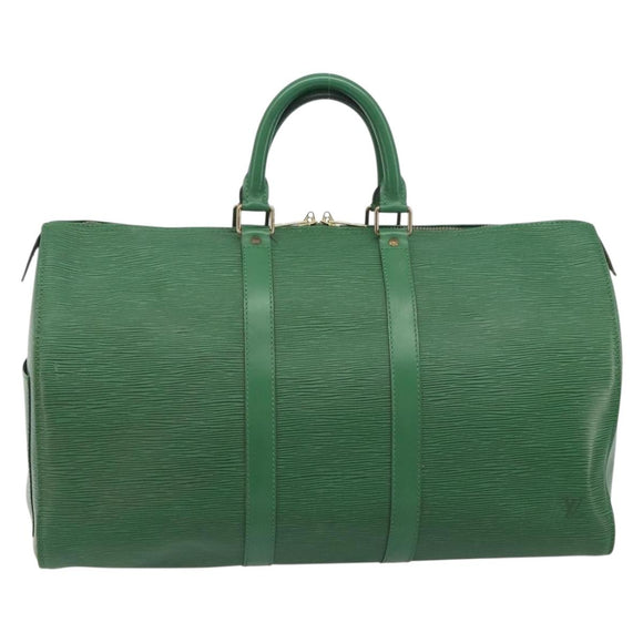 LOUIS VUITTON Epi Keepall 45 Boston Bag Green M42974 LV Auth ar14104A