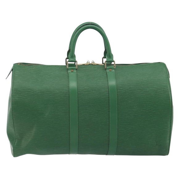 LOUIS VUITTON Epi Keepall 45 Boston Bag Green M42974 LV Auth ar14104A