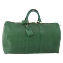 LOUIS VUITTON Epi Keepall 50 Boston Bag Green M42964 LV Auth ar14105-1