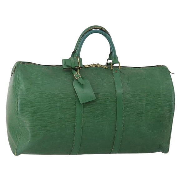 LOUIS VUITTON Epi Keepall 50 Boston Bag Green M42964 LV Auth ar14105