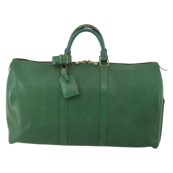 LOUIS VUITTON Epi Keepall 50 Boston Bag Green M42964 LV Auth ar14105