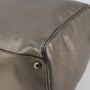 LOUIS VUITTON Gancini Hand Bag Leather Silver LV Auth ar14110-11