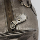 LOUIS VUITTON Gancini Hand Bag Leather Silver LV Auth ar14110-16