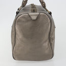 LOUIS VUITTON Gancini Hand Bag Leather Silver LV Auth ar14110-5