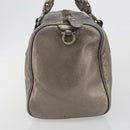 LOUIS VUITTON Gancini Hand Bag Leather Silver LV Auth ar14110-6