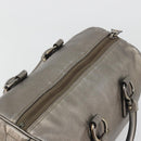 LOUIS VUITTON Gancini Hand Bag Leather Silver LV Auth ar14110-7