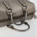 LOUIS VUITTON Gancini Hand Bag Leather Silver LV Auth ar14110-8