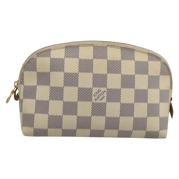 LOUIS VUITTON Damier Azur Pochette Cosmetic PM Pouch N60024 LV Auth ar14113