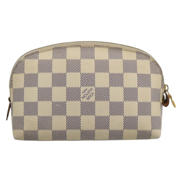 LOUIS VUITTON Damier Azur Pochette Cosmetic PM Pouch N60024 LV Auth ar14113
