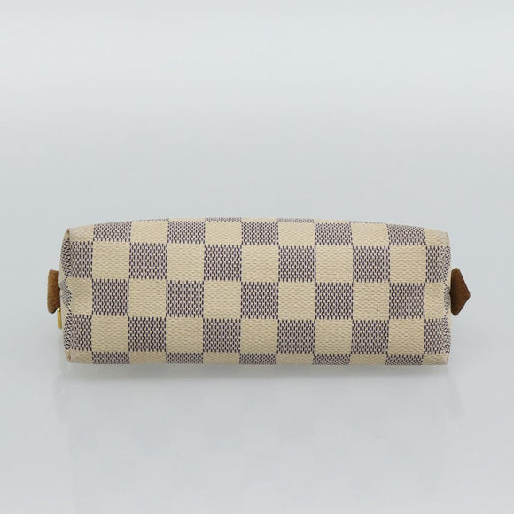 LOUIS VUITTON Damier Azur Pochette Cosmetic PM Pouch N60024 LV Auth ar14113