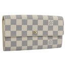 LOUIS VUITTON Damier Azur Portefeuille Sarah Long Wallet N63208 LV Auth ar14114-1