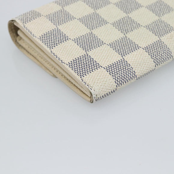 LOUIS VUITTON Damier Azur Portefeuille Sarah Long Wallet N63208 LV Auth ar14114