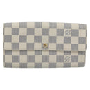 LOUIS VUITTON Damier Azur Portefeuille Sarah Long Wallet N63208 LV Auth ar14114-13