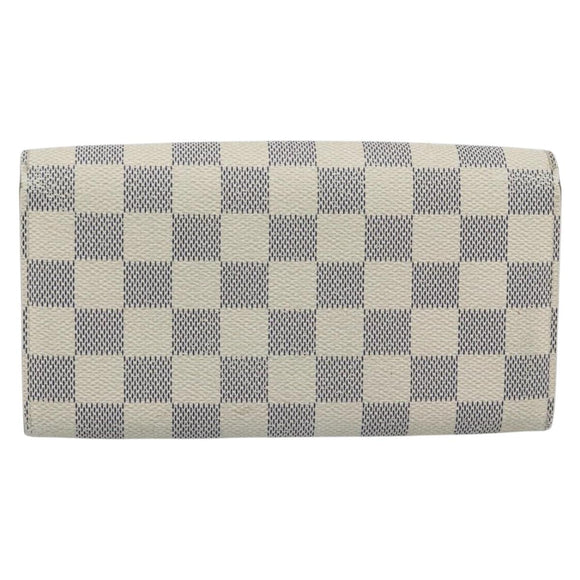 LOUIS VUITTON Damier Azur Portefeuille Sarah Long Wallet N63208 LV Auth ar14114