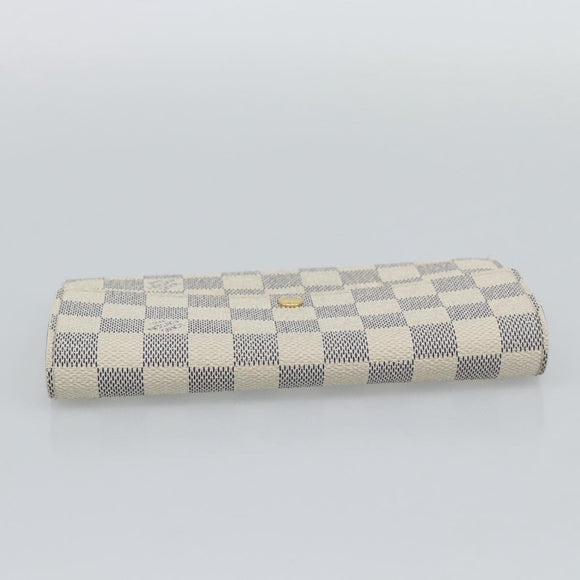 LOUIS VUITTON Damier Azur Portefeuille Sarah Long Wallet N63208 LV Auth ar14114