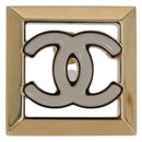 CHANEL Earring Metal Gold Tone White CC Auth ar14117M-3