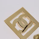 CHANEL Earring Metal Gold Tone White CC Auth ar14117M-6