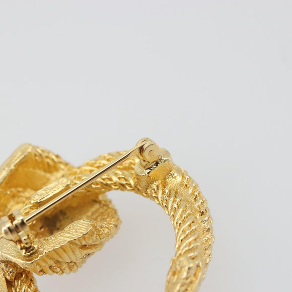 Christian Dior Brooch Metal Gold Tone Auth ar14121