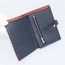 CELINE Large Strap Wallet Bifold Wallet Leather Red Gold Tone Auth ar14122A-13