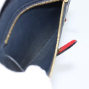 CELINE Large Strap Wallet Bifold Wallet Leather Red Gold Tone Auth ar14122A-18