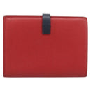 CELINE Large Strap Wallet Bifold Wallet Leather Red Gold Tone Auth ar14122A-3