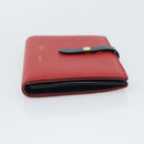CELINE Large Strap Wallet Bifold Wallet Leather Red Gold Tone Auth ar14122A-4