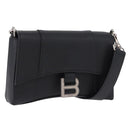 BALENCIAGA Downtown Shoulder Bag Leather Black Silver 736471 Auth ar14127M-1