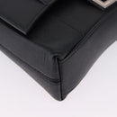 BALENCIAGA Downtown Shoulder Bag Leather Black Silver 736471 Auth ar14127M-11