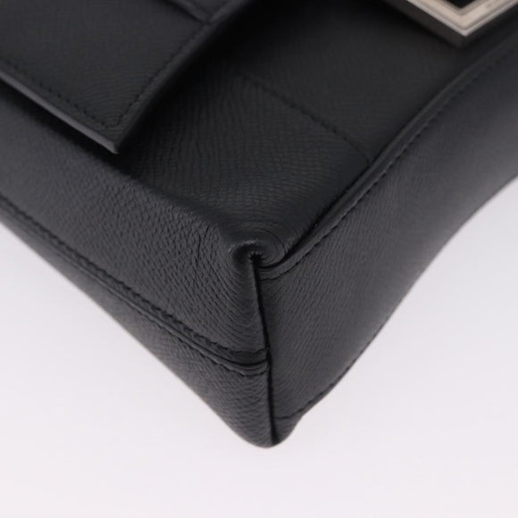BALENCIAGA Downtown Shoulder Bag Leather Black Silver 736471 Auth ar14127M