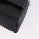 BALENCIAGA Downtown Shoulder Bag Leather Black Silver 736471 Auth ar14127M-12