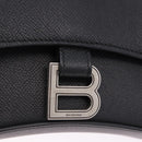 BALENCIAGA Downtown Shoulder Bag Leather Black Silver 736471 Auth ar14127M-15