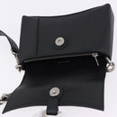 BALENCIAGA Downtown Shoulder Bag Leather Black Silver 736471 Auth ar14127M-16