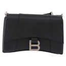BALENCIAGA Downtown Shoulder Bag Leather Black Silver 736471 Auth ar14127M-2