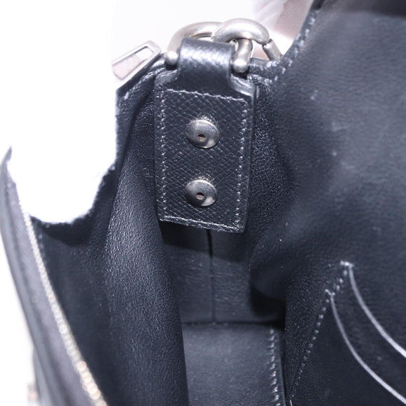 BALENCIAGA Downtown Shoulder Bag Leather Black Silver 736471 Auth ar14127M